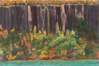 Palisades, View from Untermyer Park, pastel, 15 x 22 1/4", 2016