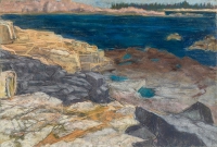 Acadia, Schoodic Peninsula III, pastel on paper, 15 x 22 1/4", 2020