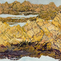 Montana de Oro Remembered IV, oil on birch panel, 24 x 24", 2021