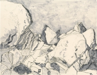 Boulders, Joshua Tree, ink, 9 x 11 1/2", 2016