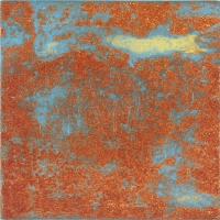 Punta Morena II, Variation 3, viscosity-printed etching, 7 x 7", 2004