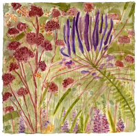 Heather Garden VII, watercolor, 8 1/2 x 8 1/2", 2017