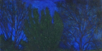 Ellis Hollow Night I, oil on panel, 12 x 24", 2002