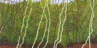 Steepletop I, oil on panel, 12 x 24", 2002