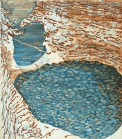 Watkins Glen I, etching, 9 x 8", 2002