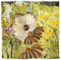 Heather Garden VI, watercolor, 8 1/2 x 8 1/2", 2017