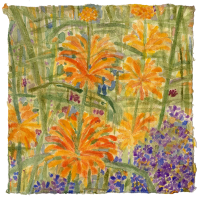 Heather Garden XIII, watercolor, 8 1/2 x 8 1/2", 2017